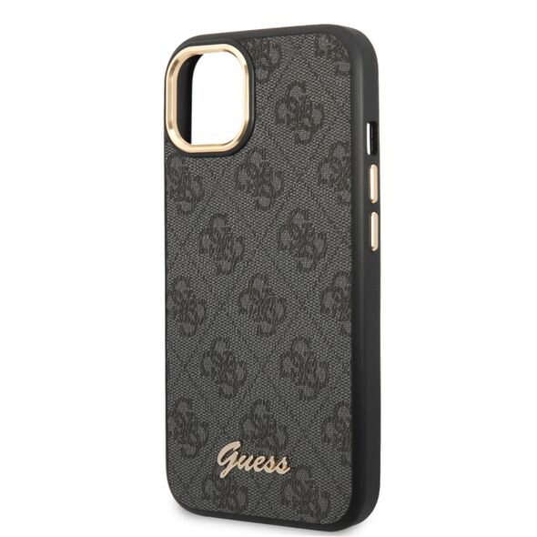 Guess case for iPhone 14 Plus 6,7&quot; GUHCP14MHG4SHK black HC PC/TPU 4G PU Metal Outline Script 3666339065218