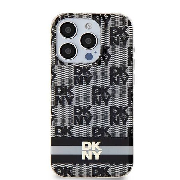 Original Case IPHONE 13 PRO MAX DKNY Hardcase IML Checkered Mono Pattern & Printed Stripes MagSafe (DKHMP13XHCPTSK) black 3666339269302