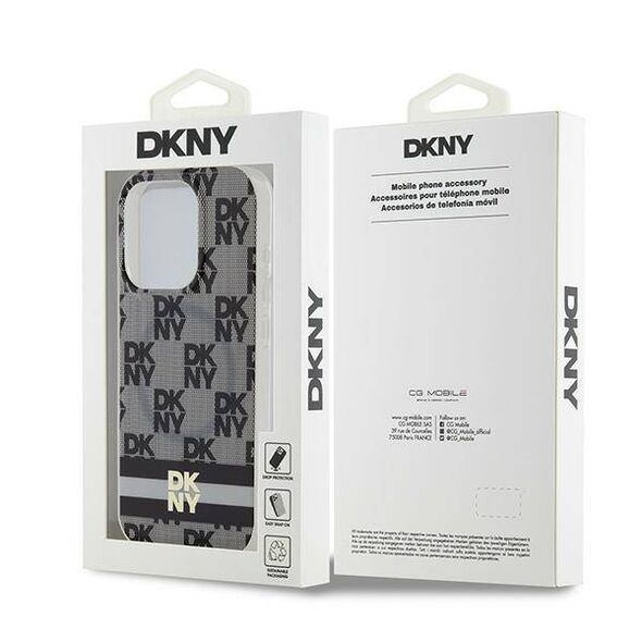 Original Case IPHONE 13 PRO MAX DKNY Hardcase IML Checkered Mono Pattern & Printed Stripes MagSafe (DKHMP13XHCPTSK) black 3666339269302