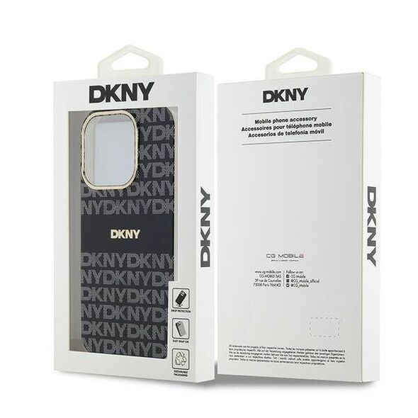 Original Case IPHONE 14 PRO DKNY Hardcase IML Mono & Stripe MagSafe (DKHMP14LHRHSEK) black 3666339268077