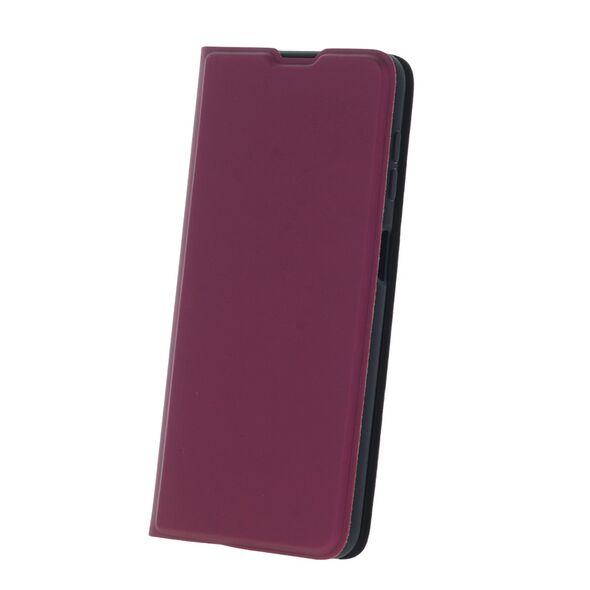 Smart Soft Samsung A346 Galaxy A34 5G oldalra nyíló mágneses könyv tok szilikon belsővel burgundy 5900495421197