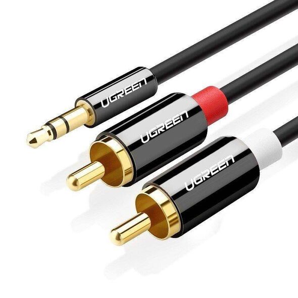 Jack to 2RCA (Cinch) Cable UGREEN 3,5mm 1m (black) 6957303801237