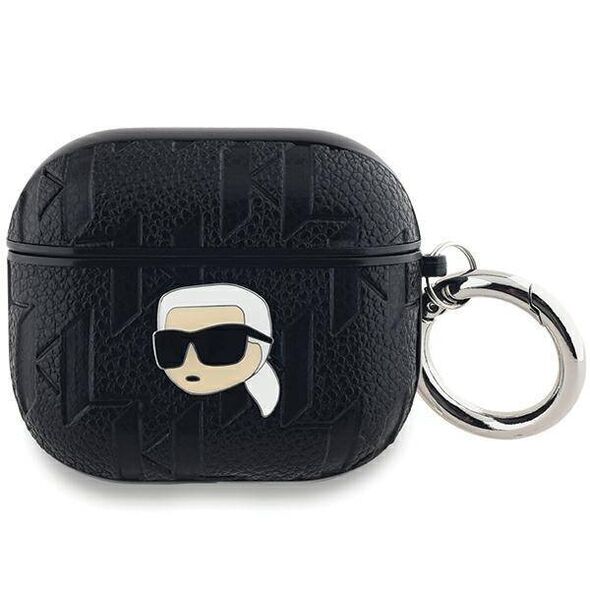 Original Case APPLE AIRPODS 3 Karl Lagerfeld Cover Monogram Karl Head black 3666339283650