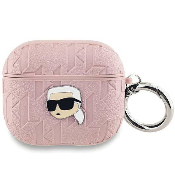 Original Case APPLE AIRPODS 3 Karl Lagerfeld Cover Monogram Karl Head pink 3666339283773