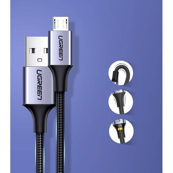 Micro USB cable UGREEN QC 3.0 2.4A 1m (black) 6957303861484