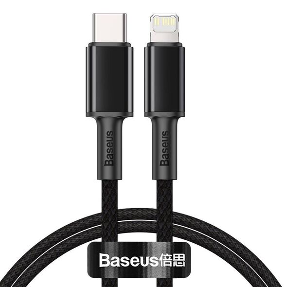 Baseus High Density Braided Cable Type-C to Lightning, PD,  20W, 2m (Black) 6953156231948