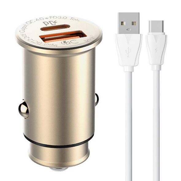 LDNIO C506Q USB, USB-C Car charger + USB-C Cable 5905316142534