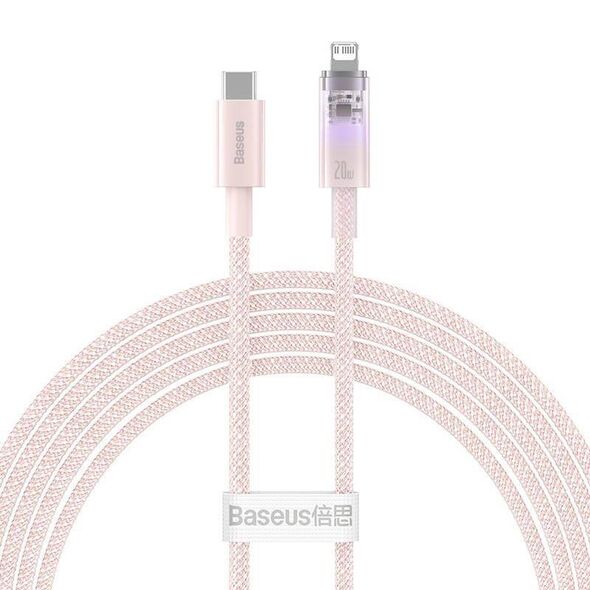 Fast Charging cable Baseus USB-A to Lightning Explorer Series 2m 20W (pink) 6932172629113