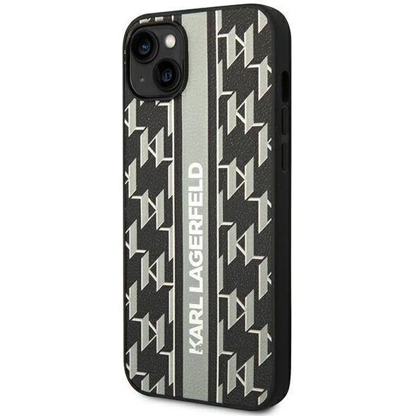 Original Case IPHONE 14 PLUS Karl Lagerfeld Hardcase Monogram Stripe (KLHCP14MPGKLSKG) gray 3666339084899