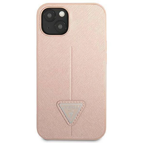 Original Case IPHONE 14 PLUS Guess Hardcase Saffianotriangle Logo (GUHCP14MPSATLP) pink 3666339065492