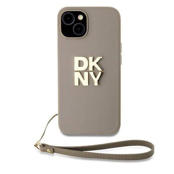 Original Case APPLE IPHONE 15 PLUS DKNY Hardcase Wrist Strap Stock Logo (DKHCP15MPBSWSE) 3666339264888