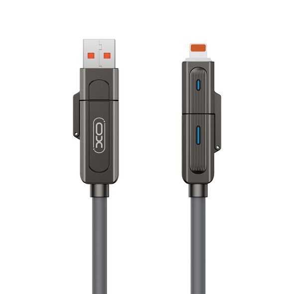 XO cabel NB275 4w1 USB-C - Lightning + USB + USB-C 60W 1,0m szary 6920680857777