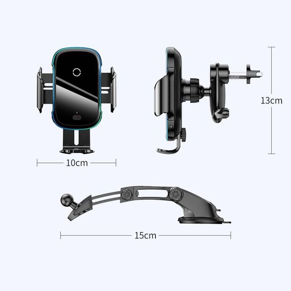 Baseus Light Electric Car Holder with Qi inductive charger (Black) 6953156212466