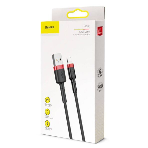 Baseus Cafule Cable USB Lightning 2A 3m (Black+Red) 6953156296312