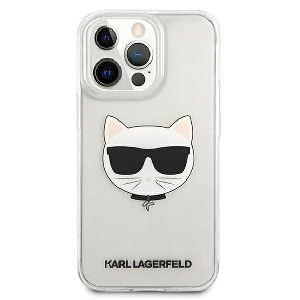 Original Case IPHONE 13 PRO MAX 6,7" Karl Lagerfeld Hardcase Choupette Head KLHCP13XCTR transparent 3666339027964