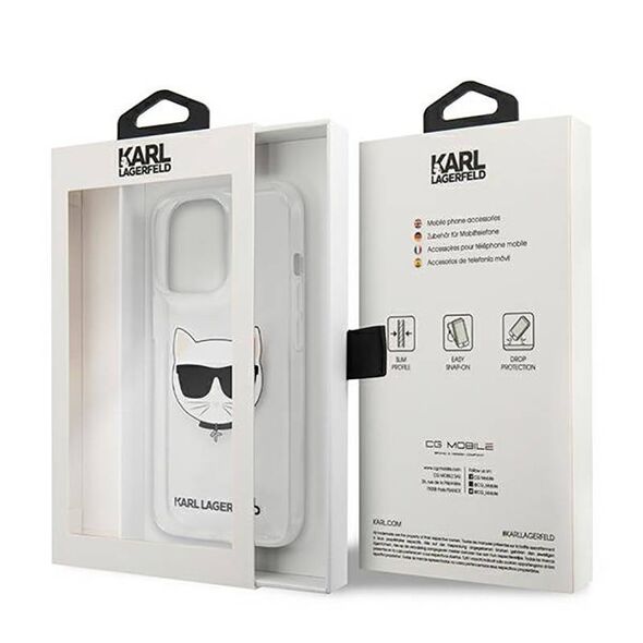 Original Case IPHONE 13 PRO MAX 6,7" Karl Lagerfeld Hardcase Choupette Head KLHCP13XCTR transparent 3666339027964