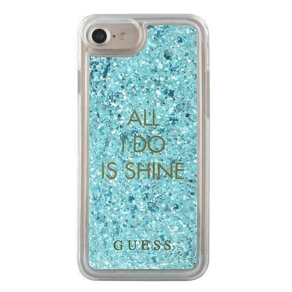 Original Case IPHONE 6 / 6S / 7 / 8 / SE 2020 / 2022 Guess Hard Case Liquid Glitter Party (GUHCP7GLUQBL) blue 3700740398302