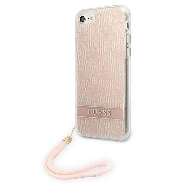 Case IPHONE SE 2022 / SE 2020 / 7 / 8 Guess Hardcase 4G Print Strap (GUOHCI8H4STP) pink 3666339055202