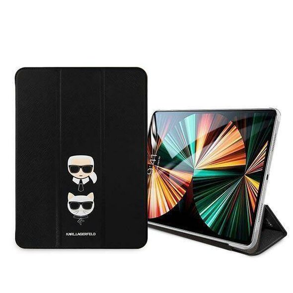 Original Case APPLE IPAD PRO 12.9 (5gen) Karl Lagerfeld Book Cover Saffiano Karl & Choupette (KLFC12OKCK) black 3666339030483