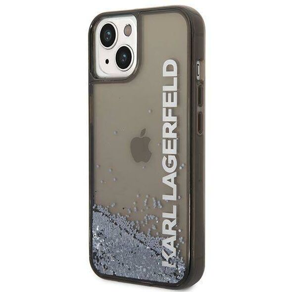 Original Case IPHONE 14 Karl Lagerfeld Hardcase Liquid Glitter Elong black 3666339091545