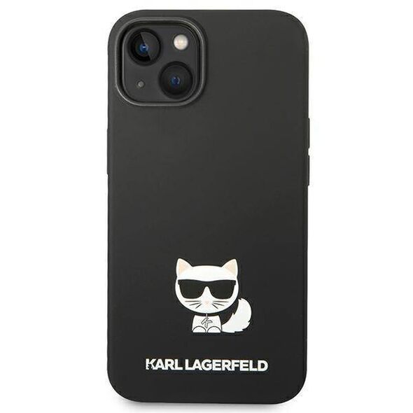 Original Case IPHONE 14 Karl Lagerfeld Hardcase Silicone Choupette Body black 3666339076559