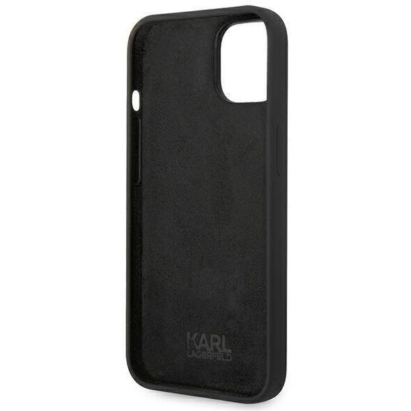 Original Case IPHONE 14 Karl Lagerfeld Hardcase Silicone Choupette Body black 3666339076559