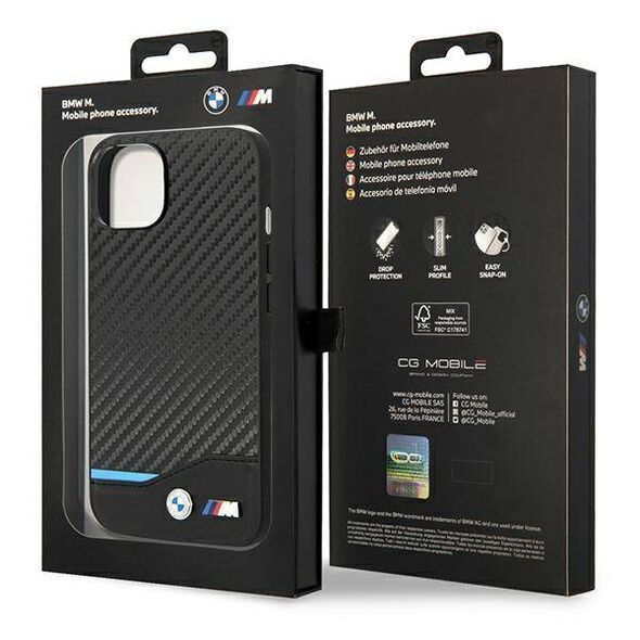 Original Case IPHONE 14 PLUS BMW Leather Carbon (BMHCP14M22NBCK) black 3666339067175