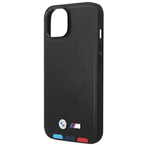 Original Case IPHONE 14 BMW Leather Stamp Tricolor MagSafe (BMHMP14S22PTDK) black 3666339089306