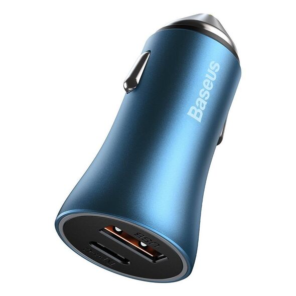 Baseus Golden Contactor Pro car charger, USB + USB-C, QC4.0+, PD, SCP, 40W (blue) 6953156201941