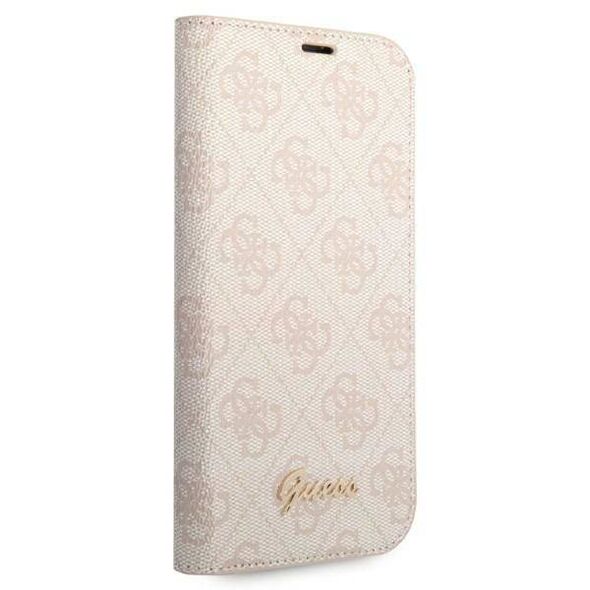 Original Case IPHONE 14 PRO Guess Book 4G Vintage Gold Logo (GUBKP14LHG4SHP) pink 3666339083304