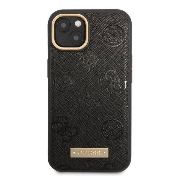 Original Case IPHONE 13 Guess Hardcase Peony Logo Plate MagSafe (GUHMP13MSAPSTK) black 3666339056667