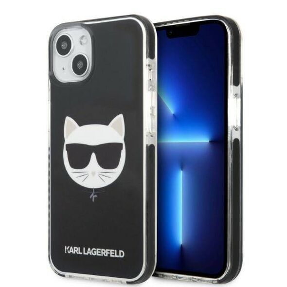 Original Case IPHONE 13 Karl Lagerfeld Hardcase Choupette Head black 3666339048495