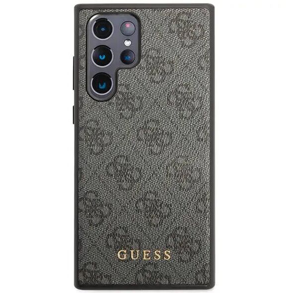 Original Case SAMSUNG GALAXY S23 ULTRA Guess Hard Case 4G Metal Gold Logo (GUHCS23LG4GFGR) gray 3666339116972