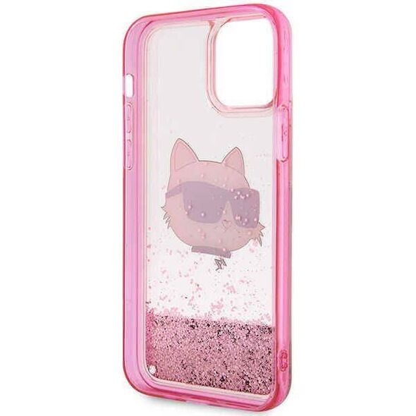 Original Case IPHONE 12 / 12 PRO Karl Lagerfeld Hardcase Glitter Choupette Head (KLHCP12MLNCHCP) pink 3666339119065