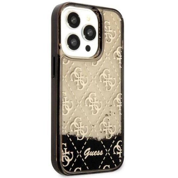 Original Case IPHONE 14 PRO Guess Hardcase Liquid Glitter 4G Transculent (GUHCP14LLC4PSGK) black 3666339116217