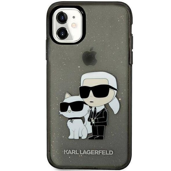 Original Case IPHONE 11 / XR Karl Lagerfeld Hardcase Gliter Karl&Choupette (KLHCN61HNKCTGK) black 3666339119003