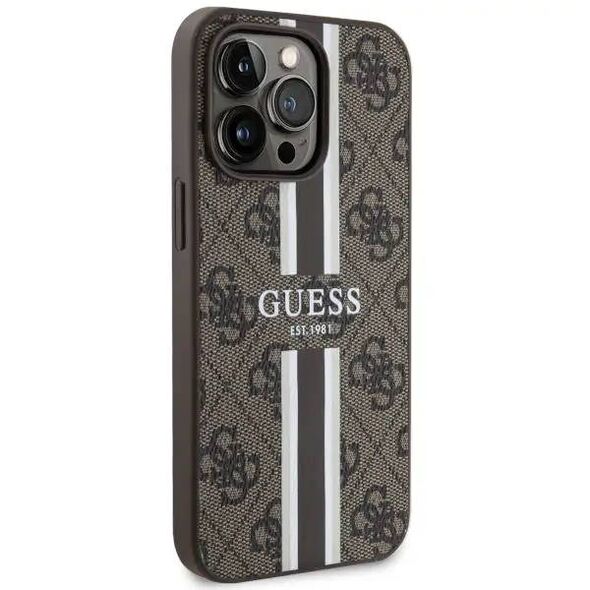 Original Case IPHONE 11 / XR Guess Hardcase 4G Printed Stripe MagSafe (GUHMN61P4RPSW) brown 3666339119713