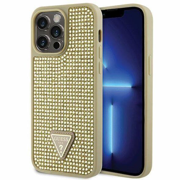 Original Case IPHONE 14 PRO MAX Guess Hardcase Rhinestone Triangle (GUHCP14XHDGTPD) gold 3666339120085