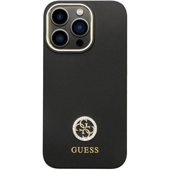 Original Case IPHONE 13 PRO Guess Hardcase Silicone Logo Strass 4G (Guhcp13lm4dgpk) black 3666339148423