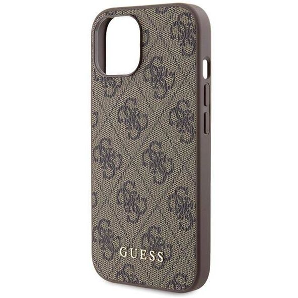 Original Case APPLE IPHONE 15 Guess Hard Case 4G Metal Gold Logo (GUHCP15SG4GFBR) brown 3666339171704