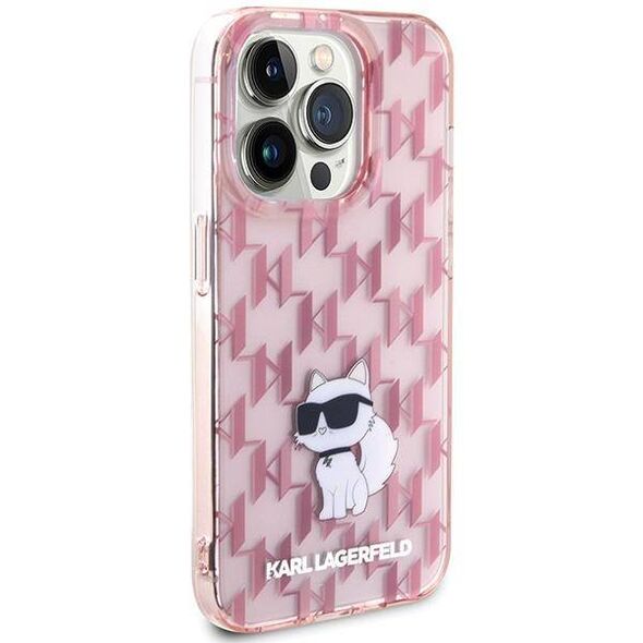 Original Case APPLE IPHONE 15 PRO MAX Karl Lagerfeld Hardcase Monogram Choupette (KLHCP15XHNCMKLP) pink 3666339163747