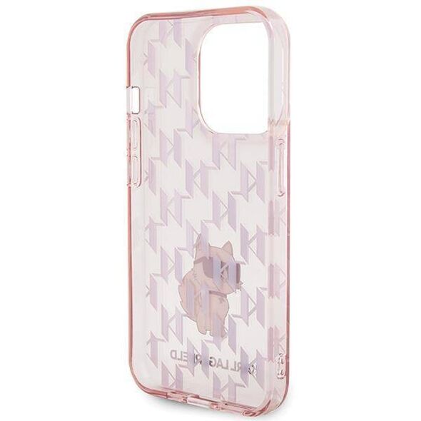 Original Case APPLE IPHONE 15 PRO MAX Karl Lagerfeld Hardcase Monogram Choupette (KLHCP15XHNCMKLP) pink 3666339163747