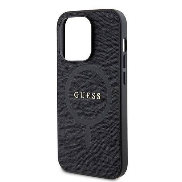 Original Case APPLE IPHONE 15 PRO MAX Guess Hardcase Saffiano MagSafe (GUHMP15XPSAHMCK) black 3666339155797