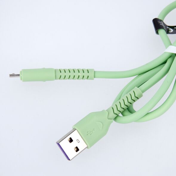 Maxlife MXUC-04 cable USB - microUSB 1,0 m 3A green 5900495875181