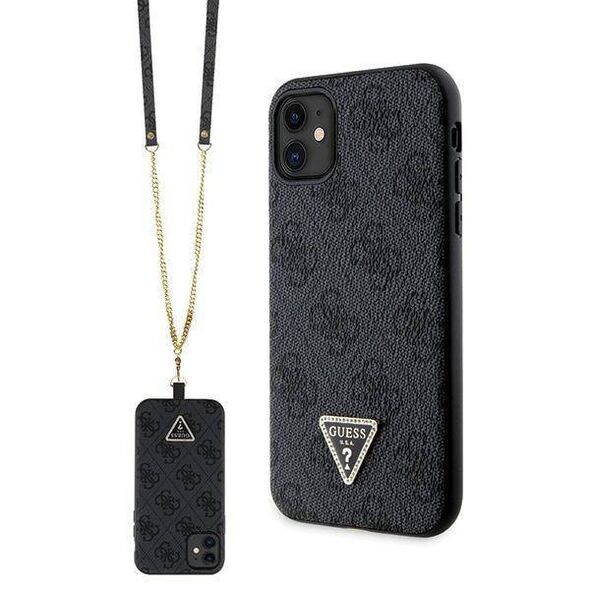 Original Case IPHONE 11 / XR Guess Hardcase Crossbody 4G Metal Logo (GUHCN61P4TDSCPK) black 3666339146702