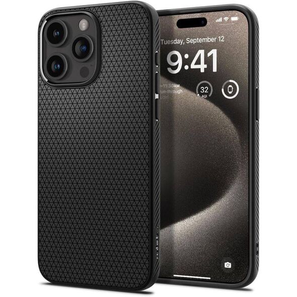 Case APPLE IPHONE 15 PRO MAX Spigen Liquid Air Matte black 8809896749114