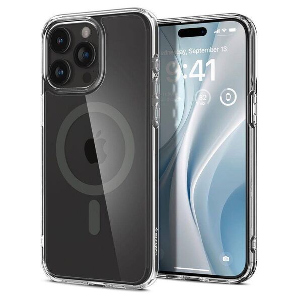 Case APPLE IPHONE 15 PRO Spigen Ultra Hybrid Mag MagSafe Graphite transparent 8809896750479