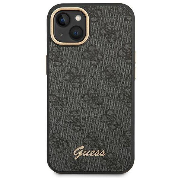 Original Case IPHONE 14 Guess Hard Case 4G Vintage Gold Logo (GUHCP14SHG4SHK) black 3666339065201