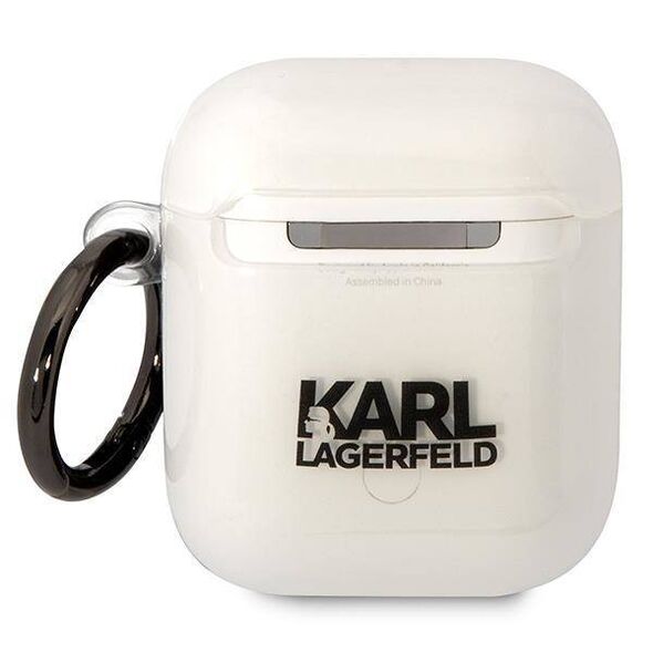 Original Case APPLE AIRPODS Karl Lagerfeld Karl`s Head (KLA2HNIKTCT) transparent 3666339087982