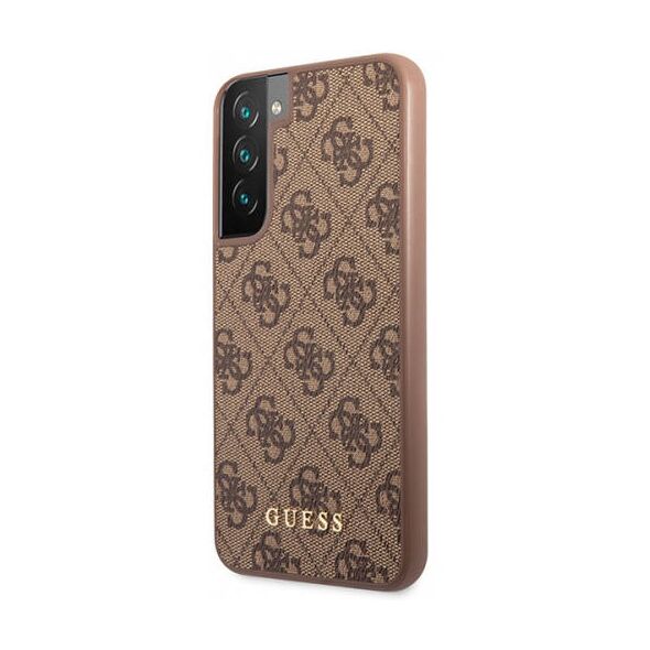 Original Case SAMSUNG GALAXY S23 Guess Hard Case 4G Metal Gold Logo (GUHCS23SG4GFBR) brown 3666339116989